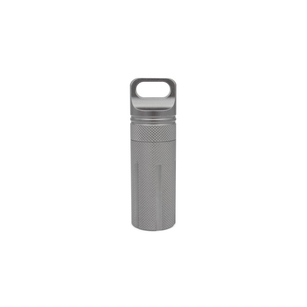 Gray Aluminum Alloy Waterproof Canister Medicine U Disk Seal Bottle EDC Outdoor Pill Bottle