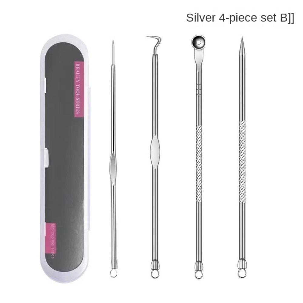 Очиститель Уход за лицом Игла от акне 4x Набор инструментов для удаления черных точек Удаление прыщей Пинцет для удаления черных точек