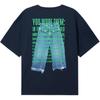 Levis Удобная Свободная Футболка с Принтом Букв Повседневная с Круглым Вырезом и Коротким Рукавом Мужские Футболки Темно-Синяя 002XG-0001