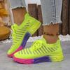 Fashion Women Sneakers Knitted Mesh Breathable Fashion Sneakers Lightweight  Lace Up Trendy Walking Flat Shoes Women Zapatos De Mujer