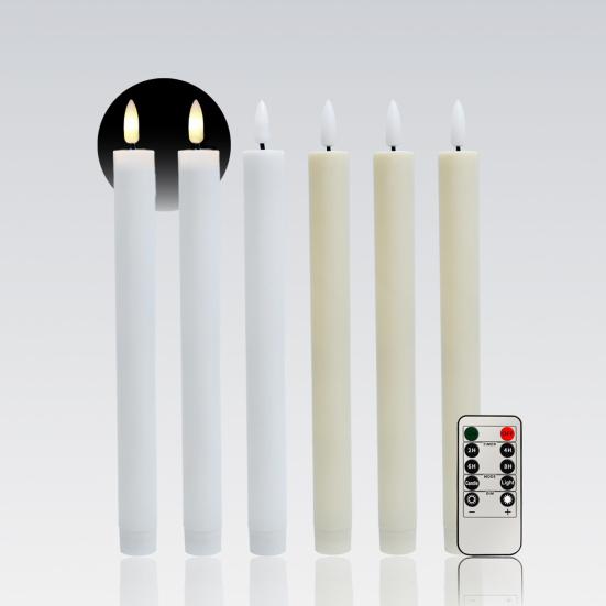 6Pcs Flameless Taper Candles Battery Operated Window Fake Candles with Remote Control Flickering LED Candles for Holiday Wedding Home Decor