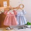 Летнее платье с французскими пышными рукавами для девочек 0-5 лет