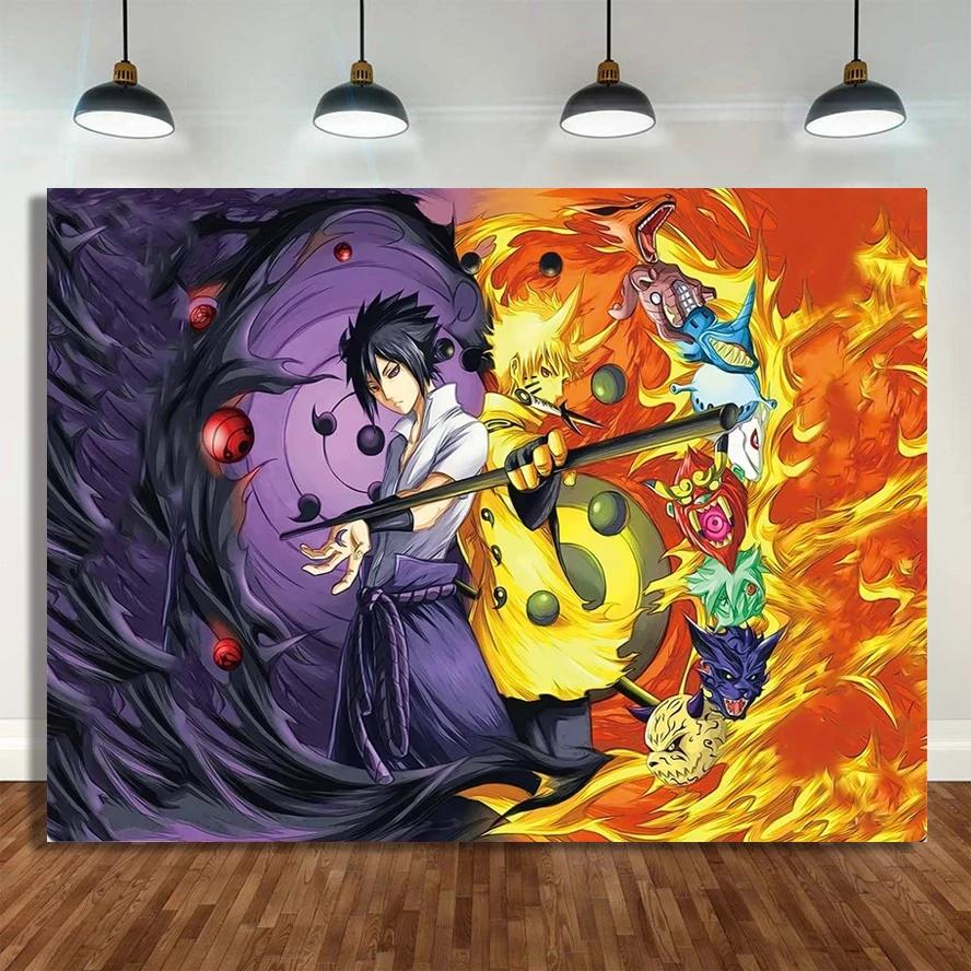 Наруто Декорации Мультяшные День Рождения Деко Повязка на Голову Подарки для Гостей Рюкзак Постер Одноразовая Посуда для Вечеринки Скатерть Тарелки Стаканы