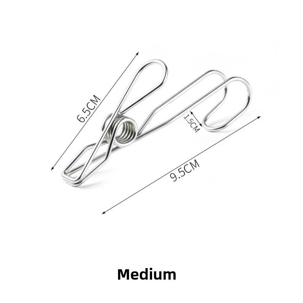 1 шт. Многофункциональный зажим-крючок из нержавеющей стали для подвешивания в ванной комнате, фиксированный зажим, ветрозащитная сушилка для одежды, прищепка с крючком