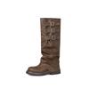 Western Cowboy Boots Women's Thick-soled Heightening Winter New High Trouser Boots Maillard Boots