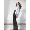 Sancai Ruffle Elastic High-Waist Wide-Leg Pants
