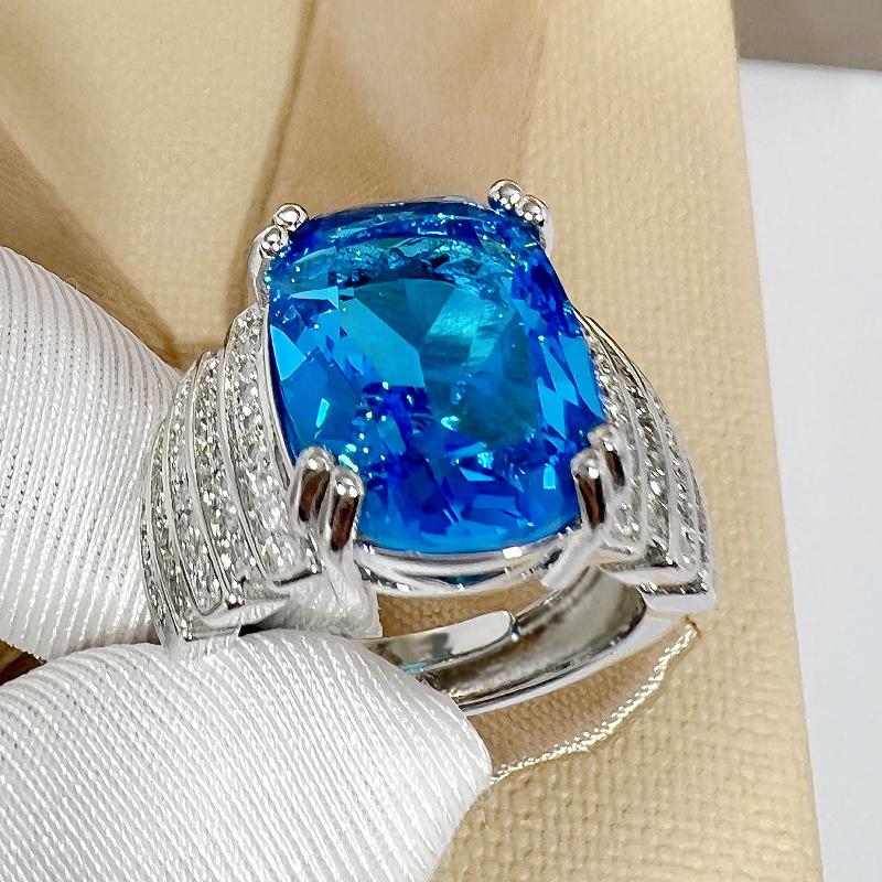 Мужское кольцо из стерлингового серебра 925 пробы, аксессуары на палец для парня, подарок на годовщину, супер сверкающий кристалл, квадратное кольцо, мужское ювелирное изделие