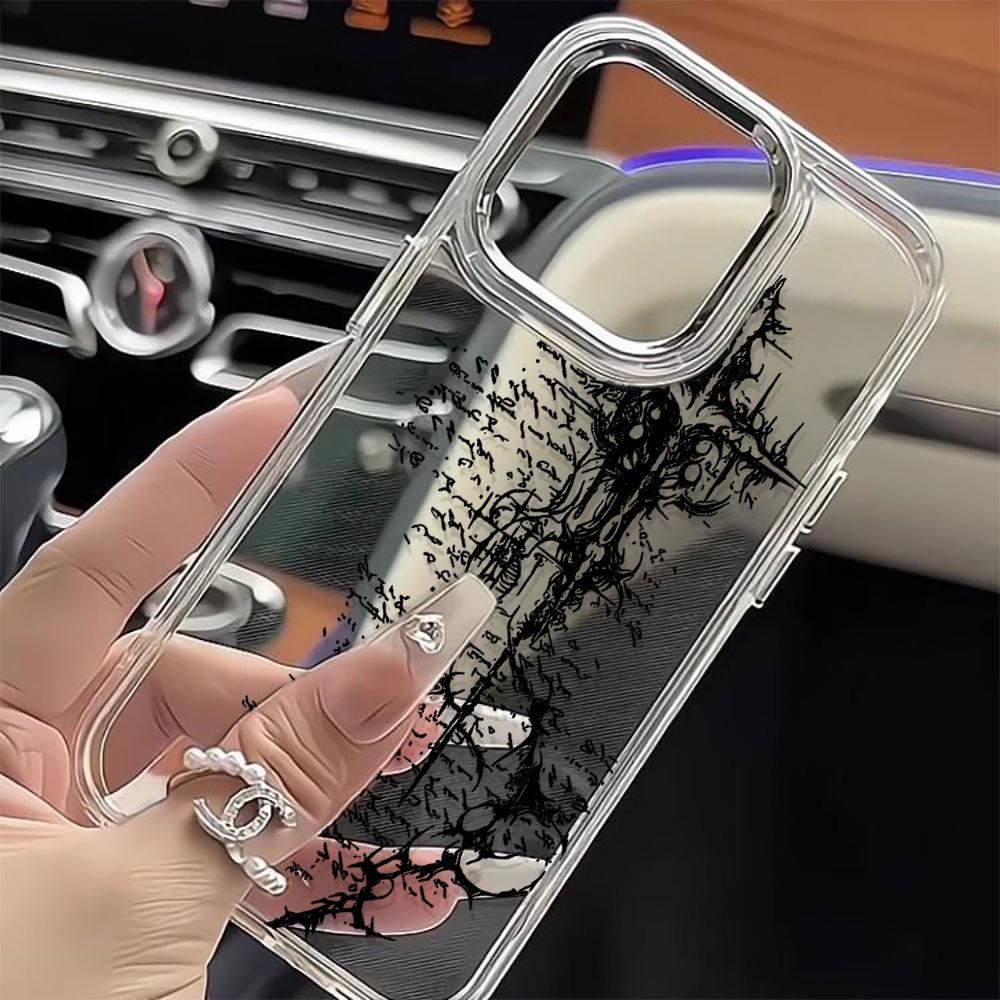 Чехол для телефона «Темная Руна» для iPhone 15 Pro Max 14 Plus 17 16 13 12 11 17Air 17E 16E Coque Funda Чехол для телефона Современная металлическая фоторамка