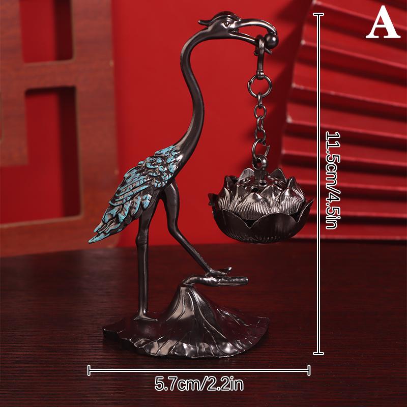 Подставка для курильницы в форме журавля Лотос, курильница для курильницы из античного сплава Лотос, подвесная печь для чайной церемонии, ремесло, украшение для дома