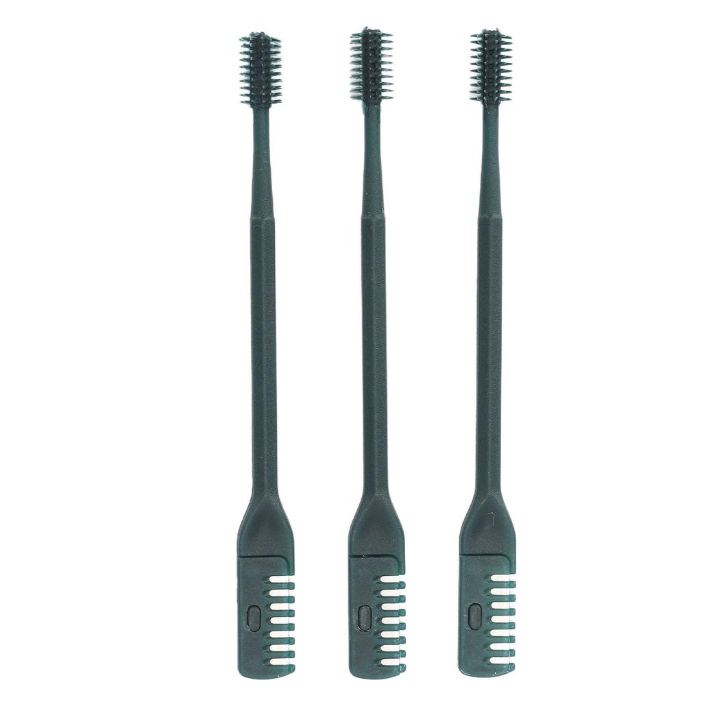 3 шт. Ручной триммер для волос в носу Двойная головка Очистка ноздрей Безопасность Защищен Нож для волос в носу Темно-зеленый