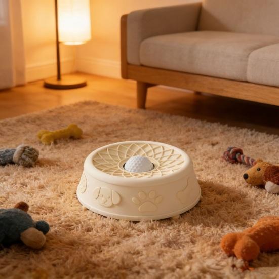 Pet Lick Bowl for Liquid Treat Slow Feeder Dog Bowl with Rolling Ball Silicone Anti-Slip Dog Lick Bowl Pup Licking Toy for Thick Food Dogs Cats