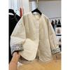 Ретро Круглый Вырез Хлопковая Одежда для Женской Осени и Зимы Новые Повседневные Хлопковые Куртки