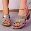 New Women's Sandals with Thick Heels One-strap Casual Fish-mouth Shoes