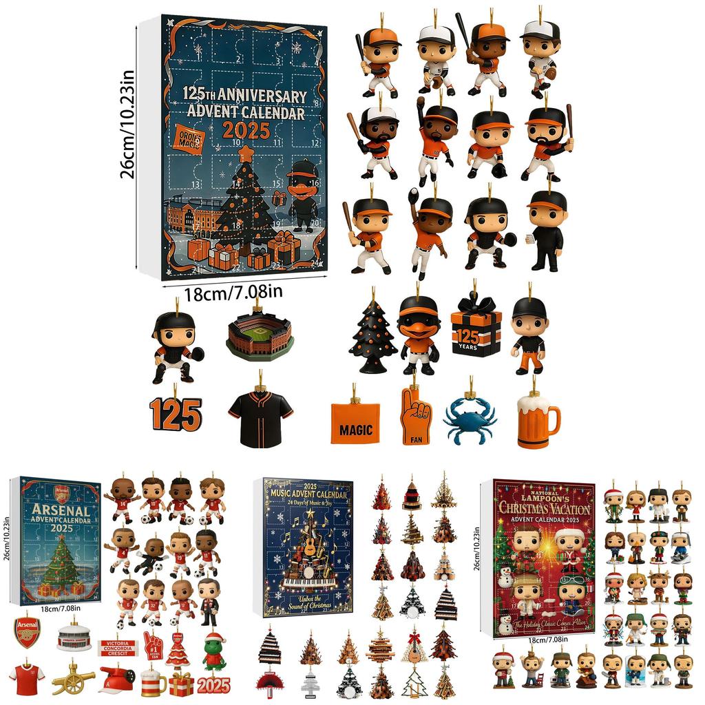 Арсенал Ливерпуль Футбол Акриловый Рождественский Блайнд Бокс Украшение на Елку с Мультяшными Персонажами для Праздничного Декора