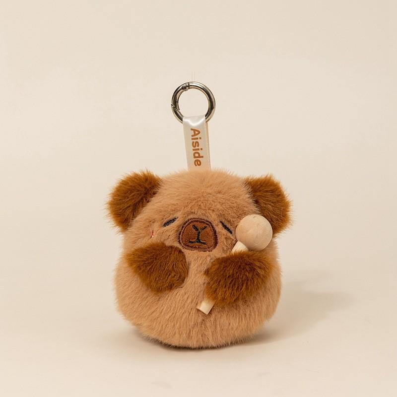 Knock On The Wooden Fish Plush Keychain With Soft Polyester Filling For Gift And Decoration
