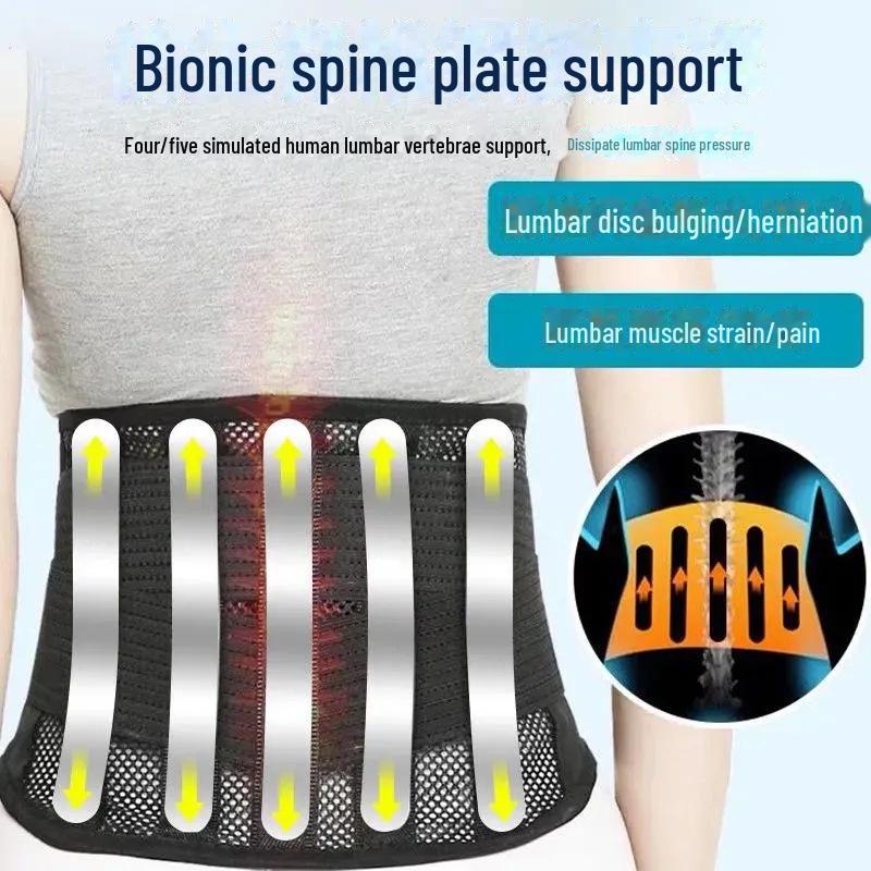 Breathable Summer Waist Support Belt with Steel Plate for Long-term Pain Relief and Sports - Thin Design