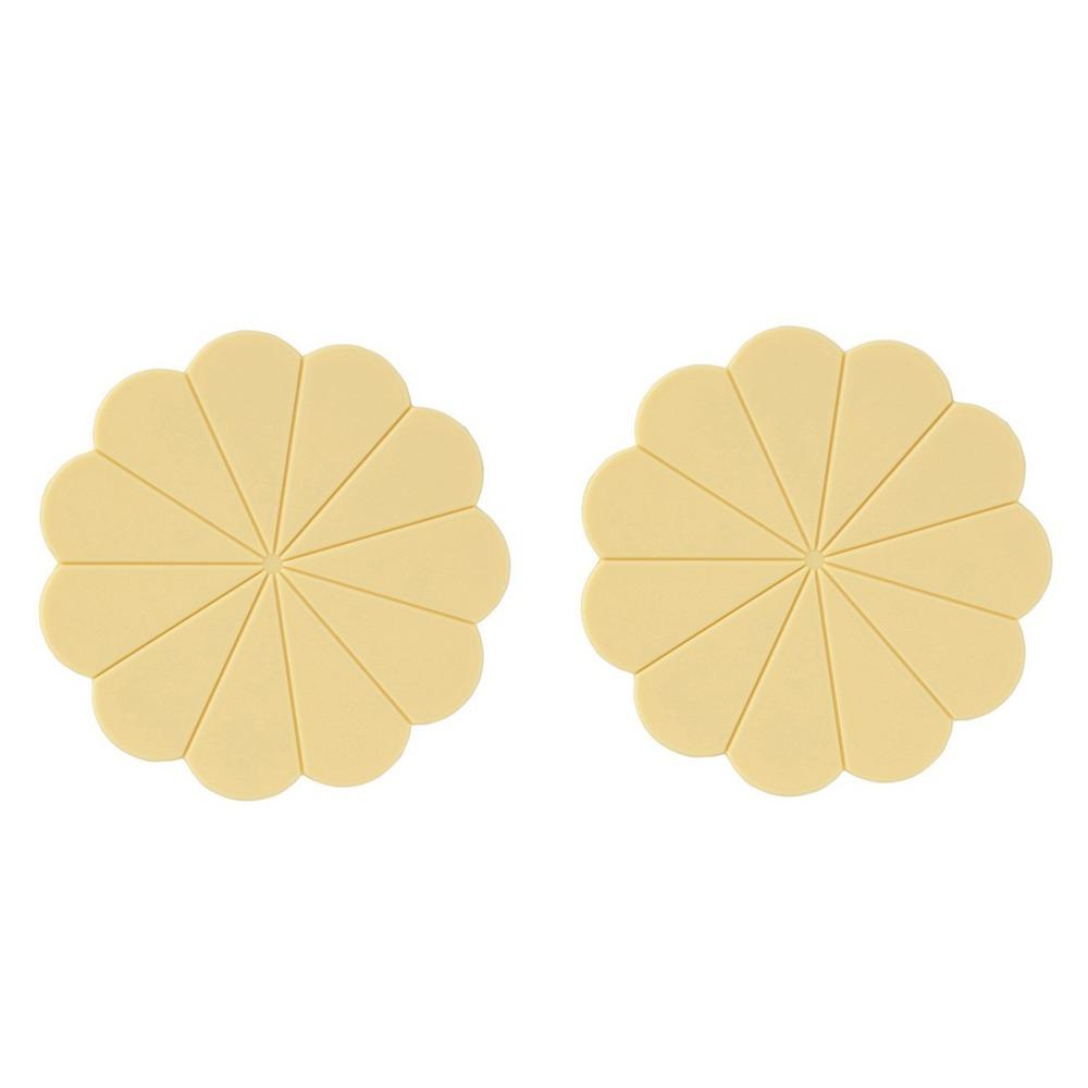 2PCS Heat Resistant Flower Shaped Silicone Mat Anti Scalding Table Mat Pot Holder Tea Coaster
