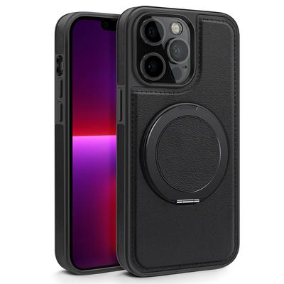 Чехол для iPhone 13 Pro с кольцом-подставкой, совместимый с MagSafe, задняя крышка из ПУ-кожи