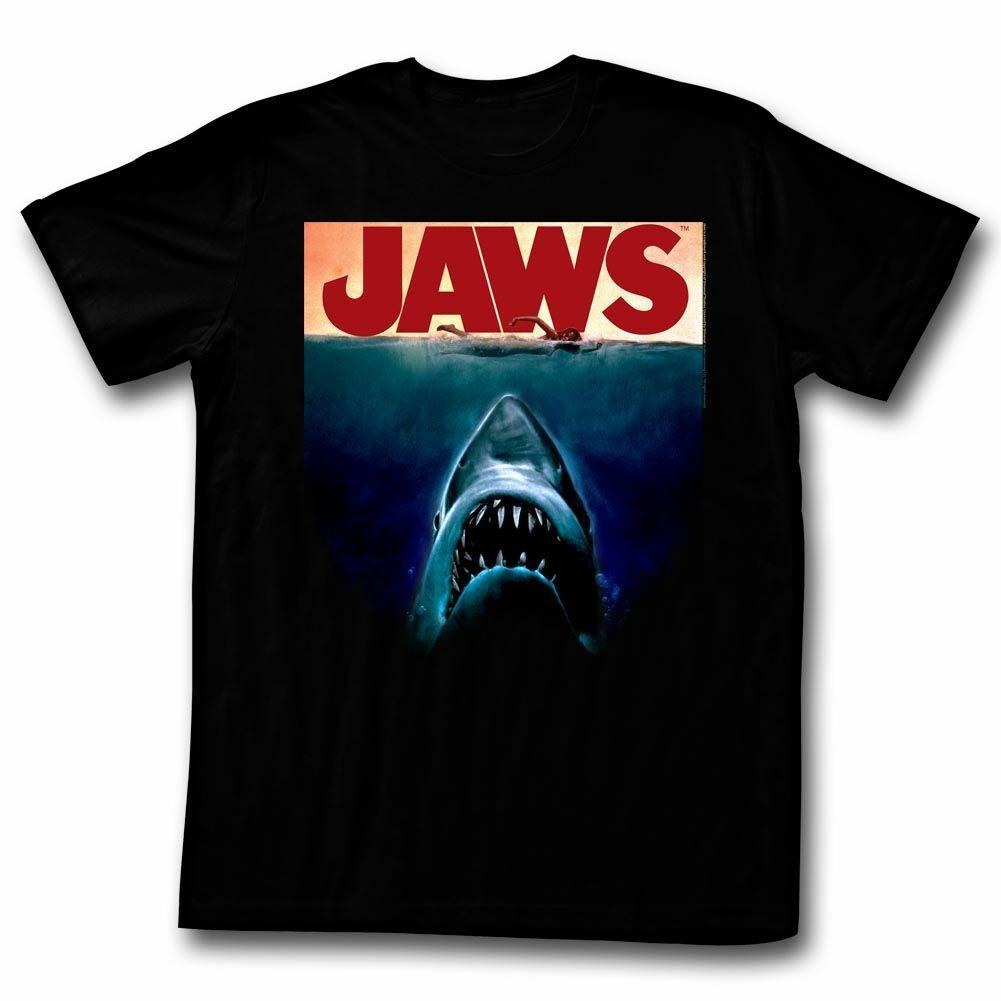 Jaws Poster Black Adult T-Shirt Mens Womens Tees Top