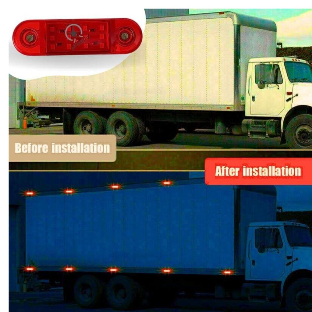 18-Pack Red LED Side Marker Clearance Lights 12V Waterproof Trailer Marker Lamps for Truck RV Heavy Duty Universal Fit