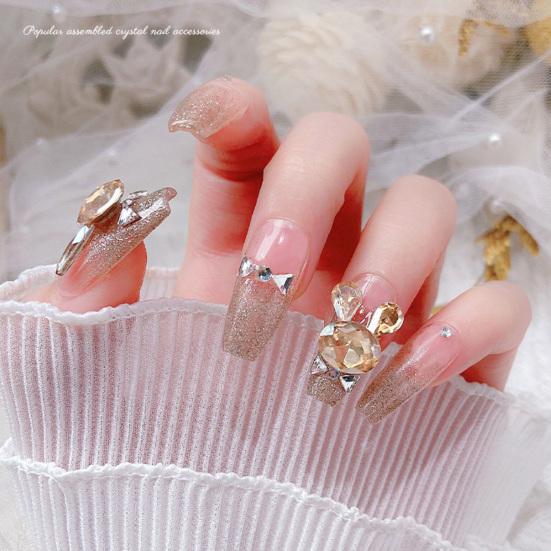 Стильные стразы для ногтей, трехмерные красочные DIY