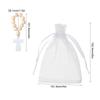 18Pcs Catholic Wooden Rosary Beads Bracelet with Crosses Pendant with Mesh Drawstrings Bag for Baptism First Communion