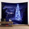 Рождественская снежная сцена Рождественская елка гобелен настенный Санта-Клаус Лось эстетика украшение комнаты украшение стены дома