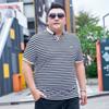 Fat Men's Fat Plus Size Lapel Short-sleeved T-shirt Oversized Loose Fat People Show Thin Polo Shirt Tops 6XL