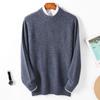 Jinjuan Men's 100% Wool Round Neck Thick Warm Sweater