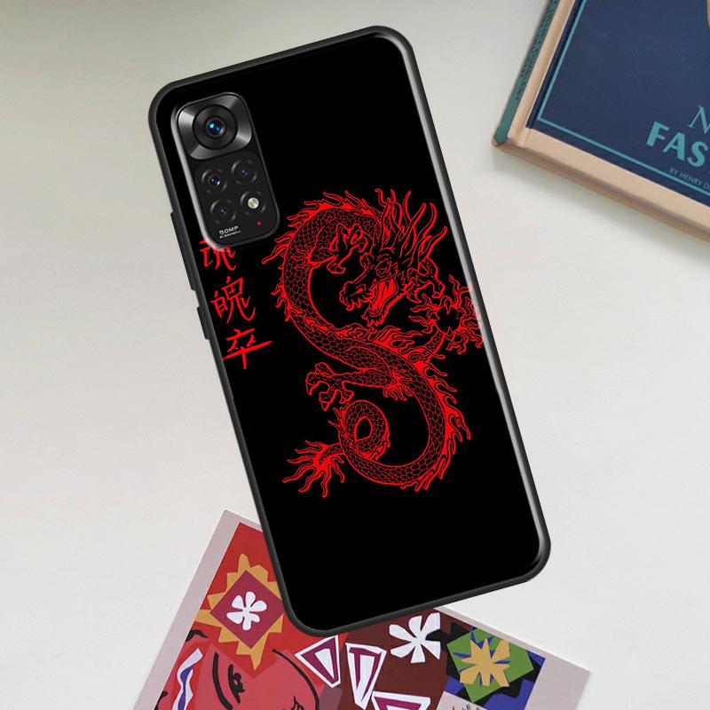 Ancient Japanese Dragon Case For Xiaomi Redmi Note 13 14 Pro 12 11 10 15 Pro Plus Redmi 15C 14C 13C 10C 12C 15 Cover