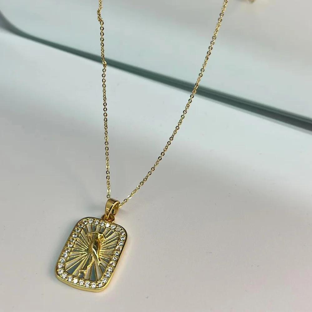 Женское ожерелье из меди с покрытием 18-каратным золотом 2025, винтажная серия «Океан», морской конек, дельфин, элегантные изящные цепочные украшения