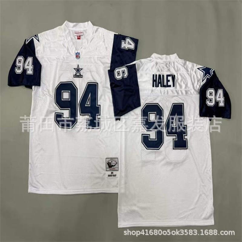 Dallas Cowboys Retro NFL Football Jersey Mens Cotton Embroidered Team Sport Shirt Fan Wear