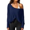 Женская футболка с длинным рукавом, повседневная, с круглым вырезом, цветная, для повседневной носки