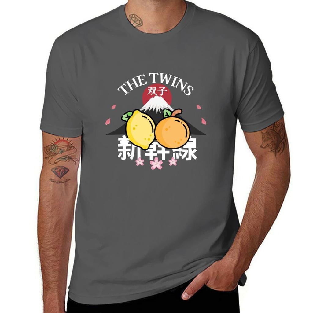 The Twins Lemon And Tangerine Tshirt Trendy Pattern Tshirt For Unisex
