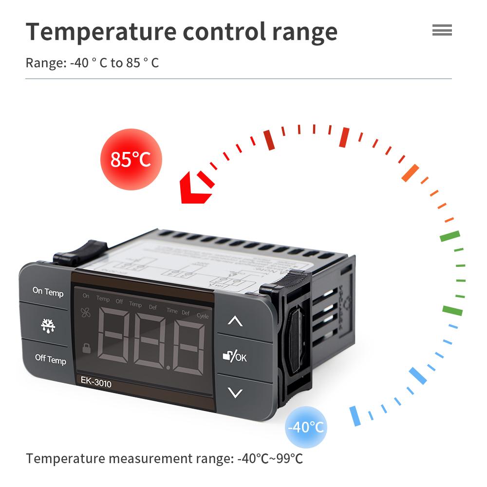 EK-3010/EK-3020/EK-3030 Светодиодный цифровой термостат Регулятор температуры Терморегулятор Сигнализация размораживания системы охлаждения