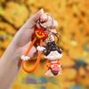 Resin Chinese Style Keychain Flower Car Key Ring Ornaments Tang Dynasty Doll Pendant Gifts
