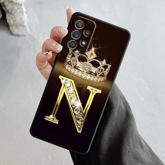 Чехол с золотым мрамором и монограммой для Samsung Galaxy A14 A73 A53 A71 A51 A31 A33 A22 A12 A21s A13 A32 A52s A72 A52 A23