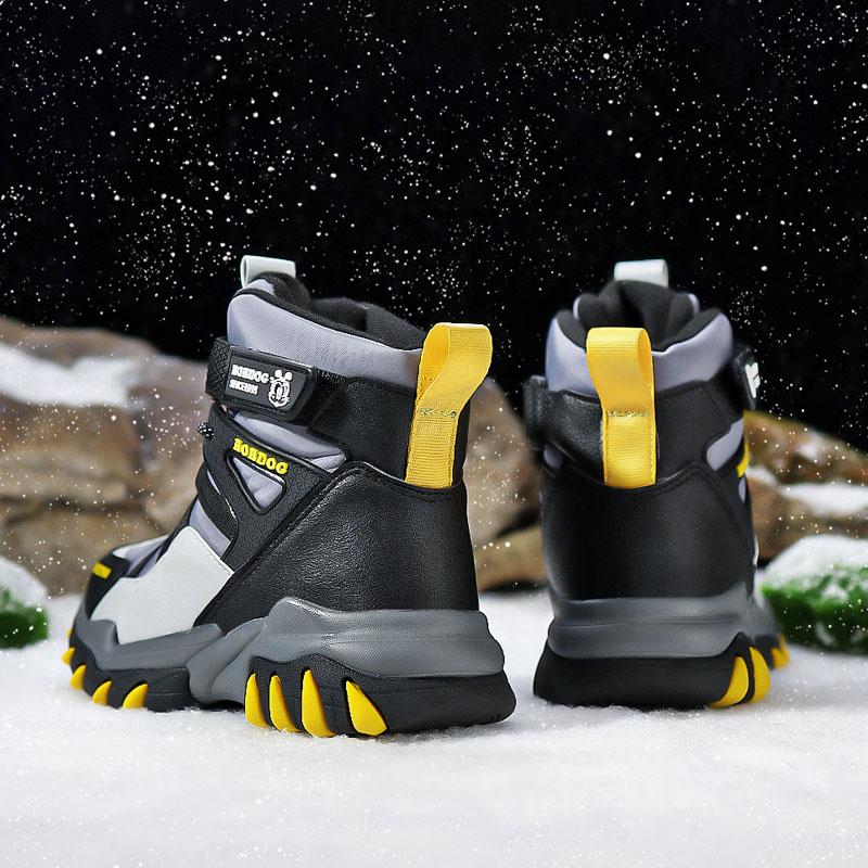 Winter High-top Sneakers for Children Warm Plush Snow Boots Child Waterproof Sneakers Boys Non-Slip Outdoor Boots 30-39