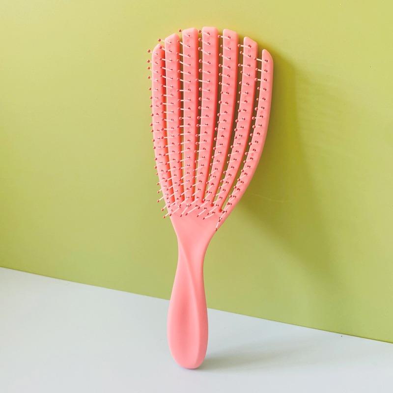 Расческа для распутывания волос с дизайном осьминога и гибкой щетиной для кудрявых и густых волос - Доступна в розовом, фиолетовом и зеленом цветах