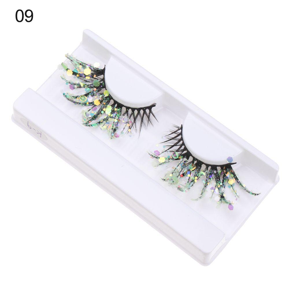 Sequin Glitter Powder Color Luminous Fake Lashes 3D False Eyelashes Nude Makeup Makeup Supplies