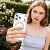 For iPhone 17 Pro Max Case Compatible with MagSafe Rotating Kickstand Shockproof TPU PC Acrylic Clear Phone Back Cover