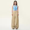 Women's Autumn Retro Khaki Wide-Leg Floor-Length Jeans