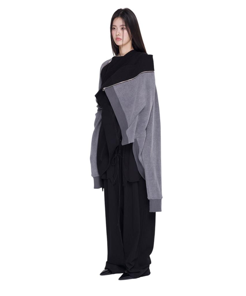 Asparagus Curved Zip-Up Jacket