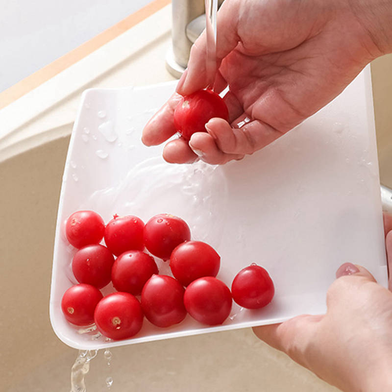 Кухонная многофункциональная маленькая разделочная доска для дренажа, портативная разделочная доска для фруктов, бытовая пищевая пластиковая доска