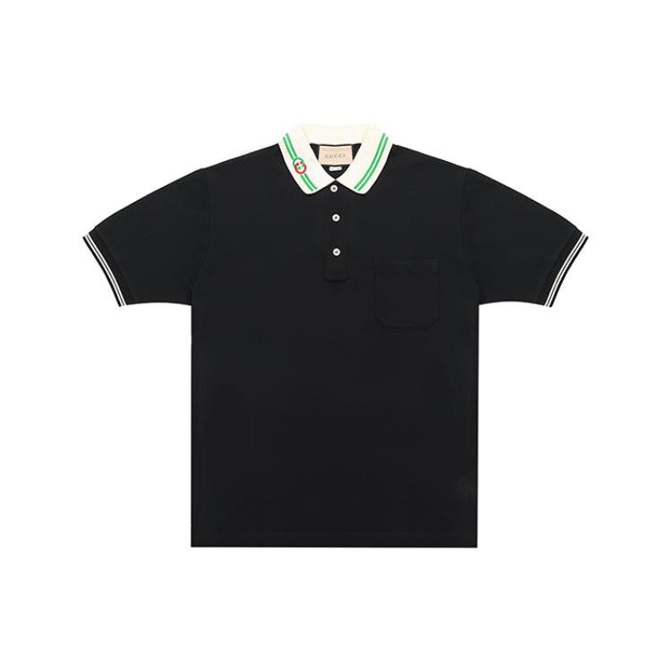 Gucci Мужская хлопковая пике-поло с interlocking G Черный 658067-XJDI2-1043