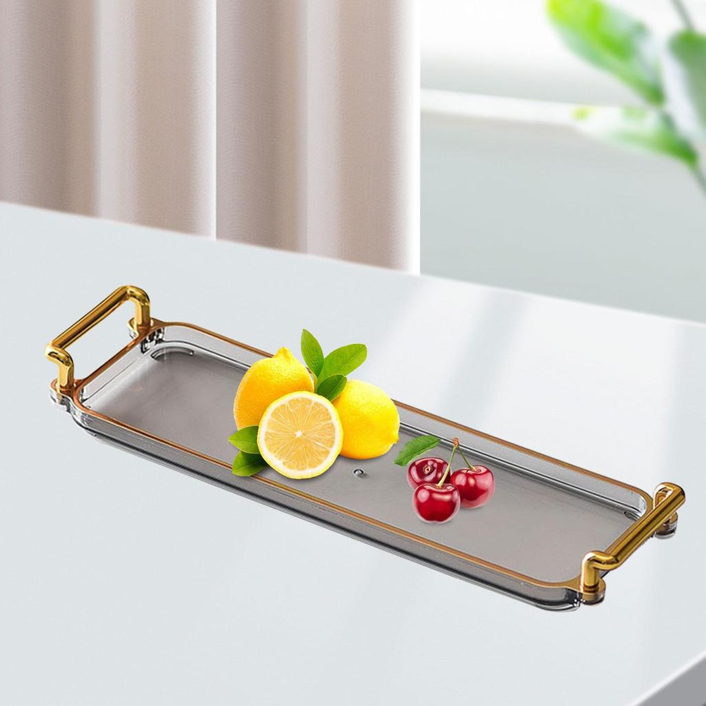 Nordic Serving Tray with Handles Multipurpose Decorative Tray Vanity Tray for Living Room Bathroom Office Bedroom Party