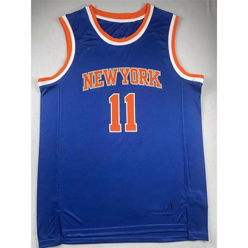 Mens Basketball Jersey New York Knicks 11 Brunson Blue City Edition Compression Fit Athletic Wear Practice Game