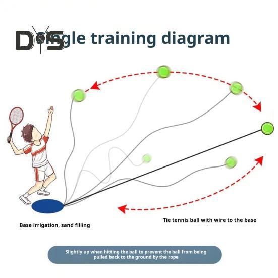 Тренажер для тенниса Rebound Ball Set с 2 мячами, тренировочный инструмент для тенниса, оборудование для отскока теннисного мяча Solo Tennis Rebounder для взрослых и детей