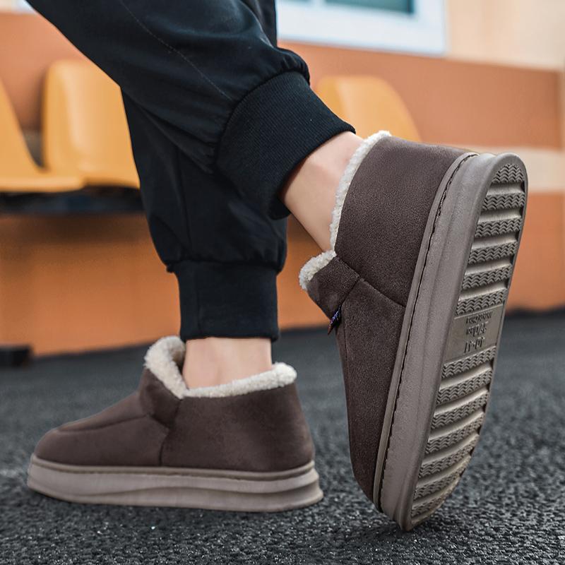 Новые зимние меховые женские туфли Теплые мужские туфли Уличная плюшевая обувь Домашняя обувь Нескользящая мягкая обувь на платформе Домашняя обувь