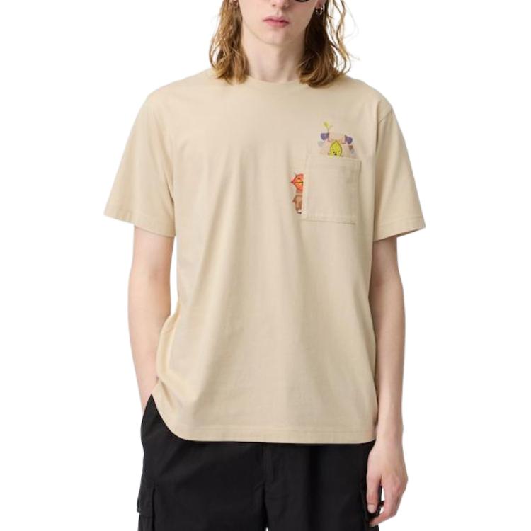 Uniqlo X Легенда о Зельде Коллаборация Аниме Принт Круглый вырез Короткий рукав Футболка Унисекс Футболка Бежевый 472680-31